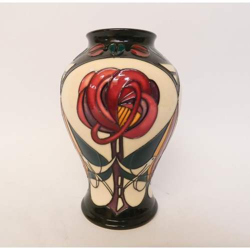 165 - A modern Moorcroft vase decorated with a Charles Rennie Mackintosh design, dated 2006 to the base, 1... 