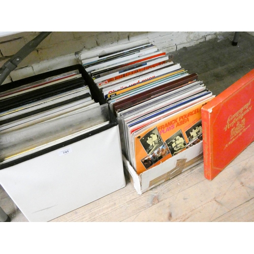 741 - Two large boxes of vinyl LP records with some pop