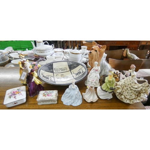 132 - Beswick Yorkshire Terrier, Doulton and other figurines etc