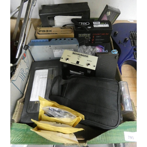 798 - Large quantity of guitar accessories, foot switches, etc