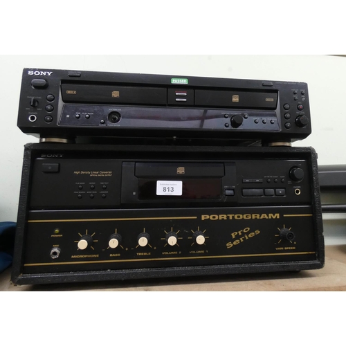 813 - A Sony Portogram Pro Series High Density linear converter and a Sony SD player