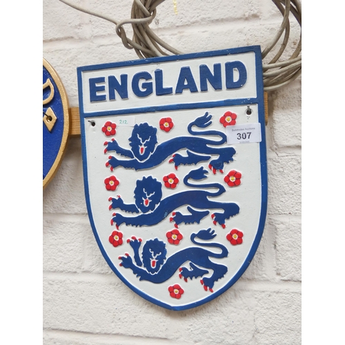 310 - A cast iron wall hanging England sign