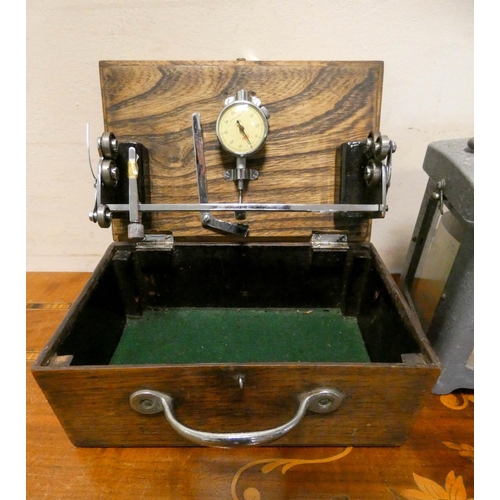 265 - A Casella London metal Barograph and a gauge in a case