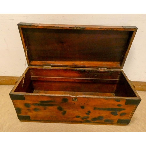 289 - An antique stained pine storage box, 3' wide