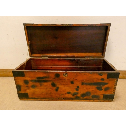 289 - An antique stained pine storage box, 3' wide