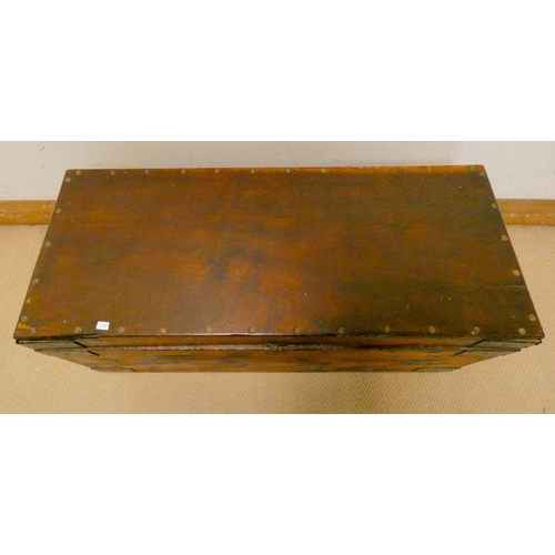 289 - An antique stained pine storage box, 3' wide