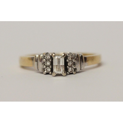 483 - 18ct gold diamond engagement ring, yellow gold hallmarked shank, ring size N, weight 4.2g