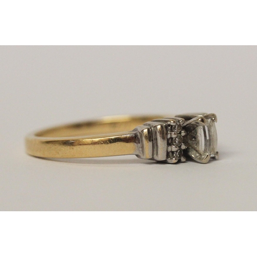 483 - 18ct gold diamond engagement ring, yellow gold hallmarked shank, ring size N, weight 4.2g