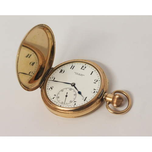 499 - Victorian gold filled hunter pocket watch, dial signed Muir & Sons Glasgow