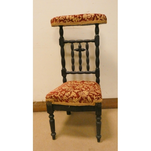 282 - A late Victorian bobbin turned occasional chair with upholstered seat and back pad