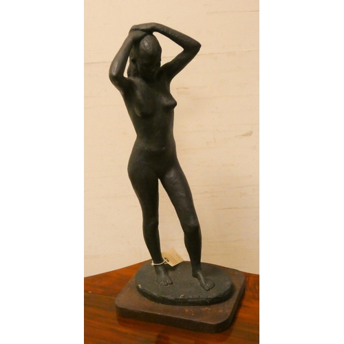 283 - A black nude figure sculpture by Amelia Shaw Hastings 1970, 22