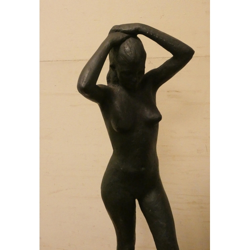 283 - A black nude figure sculpture by Amelia Shaw Hastings 1970, 22