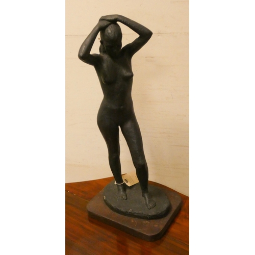 283 - A black nude figure sculpture by Amelia Shaw Hastings 1970, 22