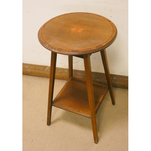 287 - Two tier circular Edwardian inlaid mahogany occasional table