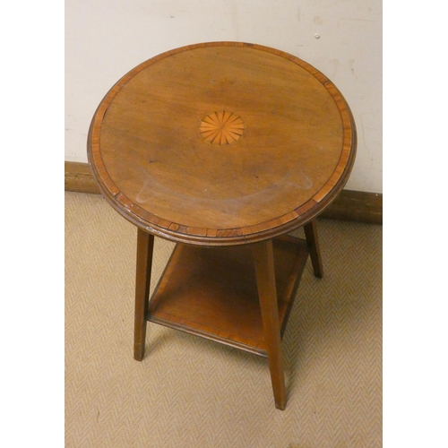 287 - Two tier circular Edwardian inlaid mahogany occasional table