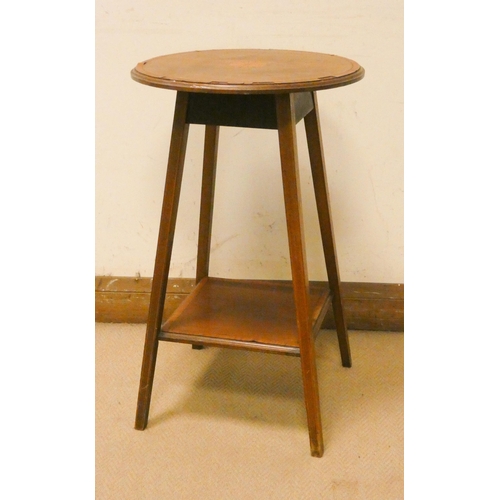 287 - Two tier circular Edwardian inlaid mahogany occasional table