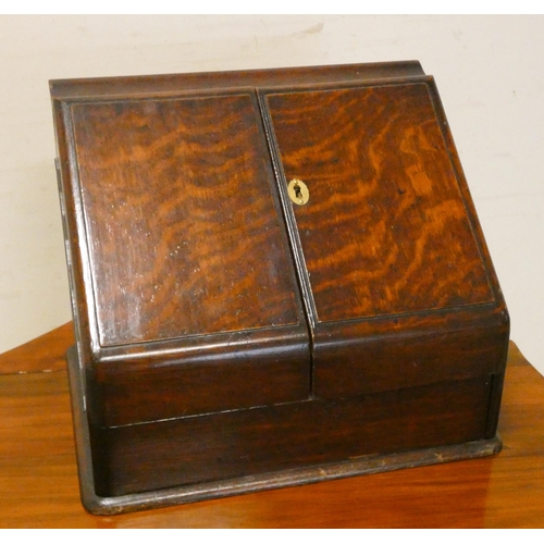 288 - A late Victorian oak stationery cabinet