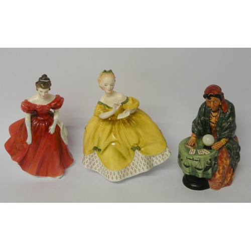 329 - Royal Doulton figurine 'Fortune Teller' together with two further Royal Doulton ladies