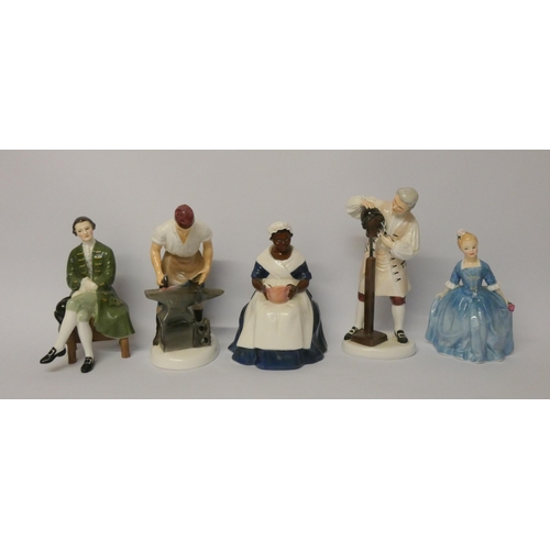 331 - A collection of five Royal Doulton Williamsburg collection figurines