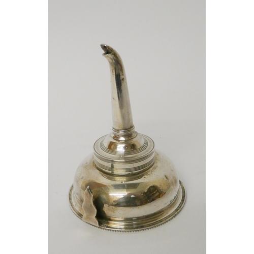 440 - A Georgian silver wine funnel, hallmarks for London 1778