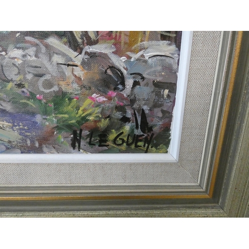 241 - Cotes d'Azur South of France framed oil on canvas by Nicole le Guen, daughter of Antoine Blanchard, ... 