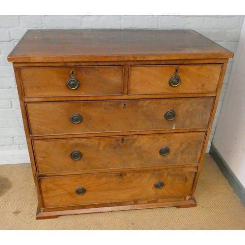 360 - An Edwardian mahogany chest of two short and three long drawers with circular pressed brass handles