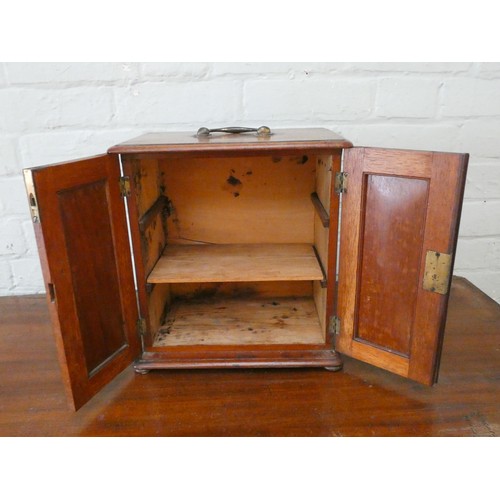 355 - A Victorian mahogany smokers companion box with brass handle