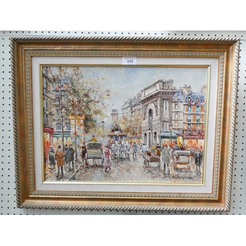 245 - Anne Champeaux - Granddaughter of Antoine Blanchard, French school oil on canvas, Porte St Martin Pa... 