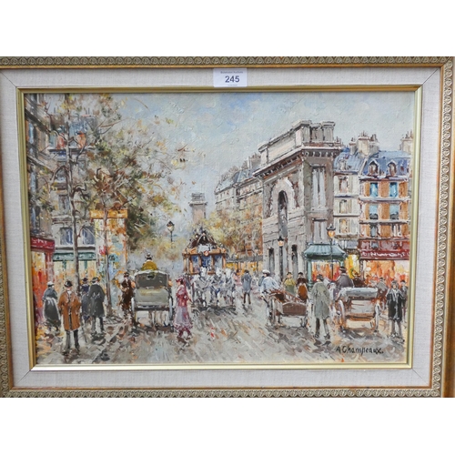 245 - Anne Champeaux - Granddaughter of Antoine Blanchard, French school oil on canvas, Porte St Martin Pa... 