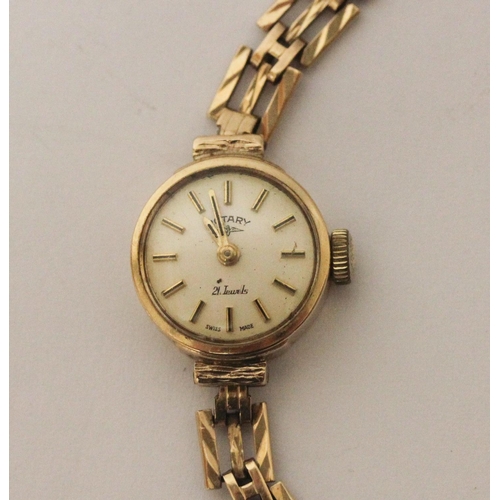 515 - Rotary - ladies 9ct gold bracelet wristwatch, gross weight 12g