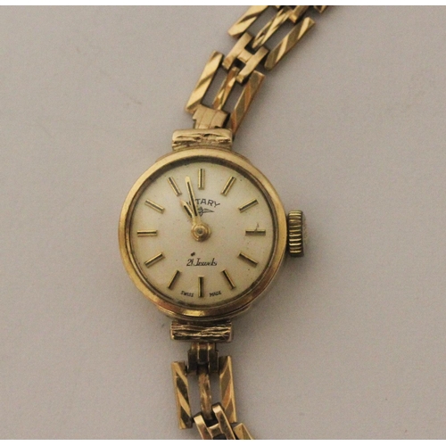 515 - Rotary - ladies 9ct gold bracelet wristwatch, gross weight 12g