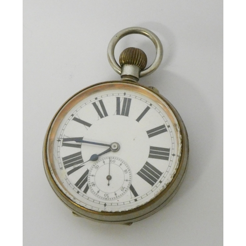 558 - Late Victorian Goliath pocket watch in silver plated case