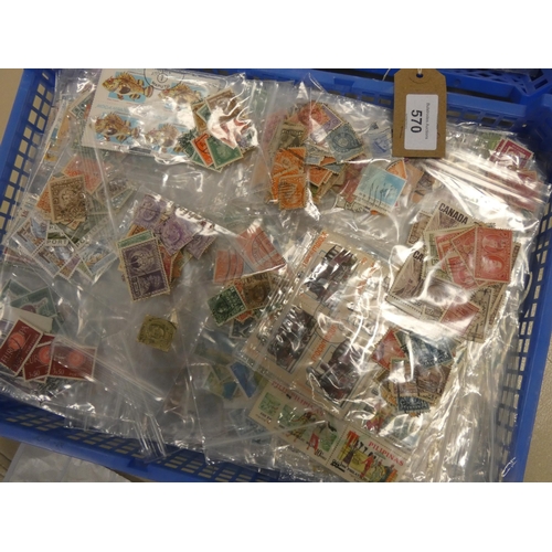 570 - A large collection of English and foreign stamps all in assorted packs to include Australia, Malaysi... 