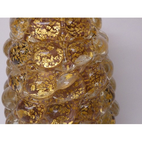 152 - A large Murano glass statement vase with gold foil flecks to the interior, 36cms tall