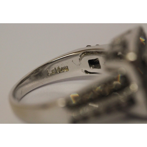 258 - Le Vian 14ct white gold Sea Blue Aquamarine & 0.69ct Diamond Ring, hallmarked, ring size L, weight 7... 