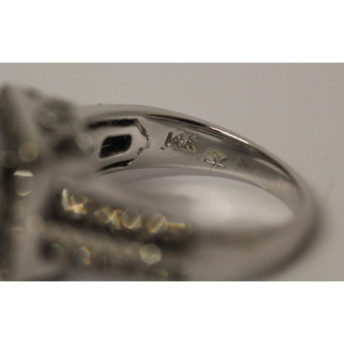 258 - Le Vian 14ct white gold Sea Blue Aquamarine & 0.69ct Diamond Ring, hallmarked, ring size L, weight 7... 