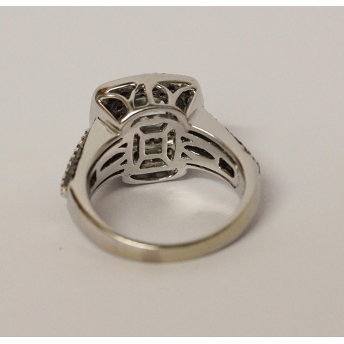 258 - Le Vian 14ct white gold Sea Blue Aquamarine & 0.69ct Diamond Ring, hallmarked, ring size L, weight 7... 