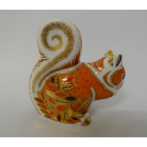 215 - Royal Crown Derby paperweight Autumn Squirrel