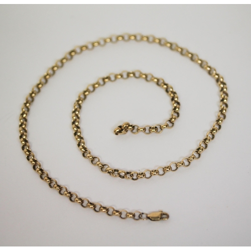 515 - 9ct yellow gold belcher link chain necklace, 48cms long, 17.5gms