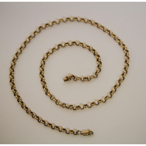 515 - 9ct yellow gold belcher link chain necklace, 48cms long, 17.5gms