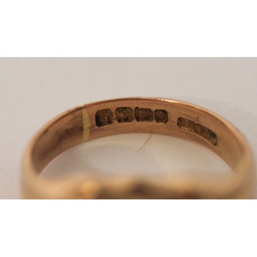 517 - Vintage 9ct rose gold signet ring with vacant cartouche, hallmarked, ring size M, weight 7.2gms