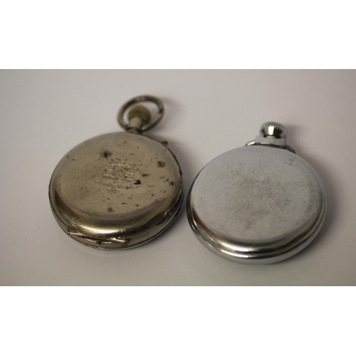 544 - Swiss Railway Regulateur open faced pocket watch and a vintage Services military open faced pocket w... 