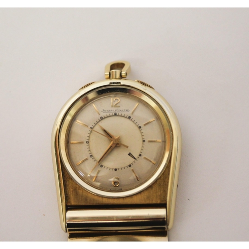 A 1960 s Jaeger LeCoultre Memovox gold plated travel alarm clock