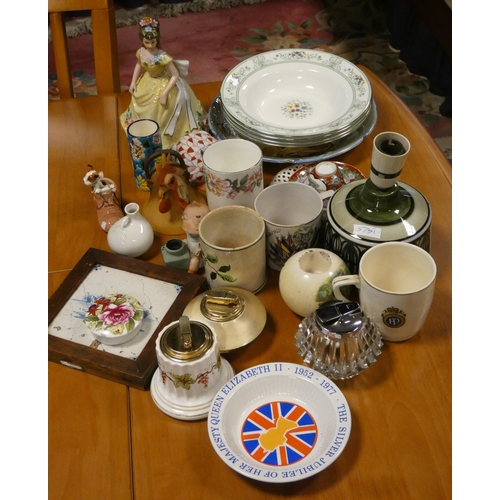 98 - Plaques, plates, books, figure ornament, table lighters and other assorted ornaments