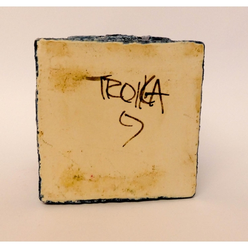 236 - A Troika cube vase, signed and monogrammed on the base Luke Jenks