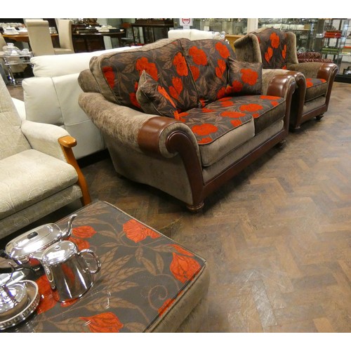 302 - A modern lounge suite by Kevin France Upholstery, comprising two seater sofa, armchair and matching ... 