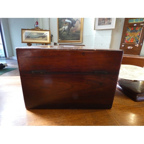 311 - A mother of pearl inlaid rosewood fitted toilet case, 10