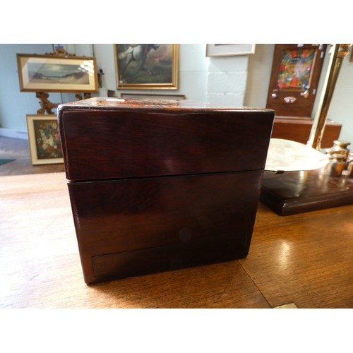 311 - A mother of pearl inlaid rosewood fitted toilet case, 10