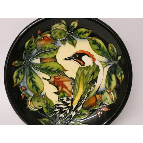 153 - Moorcroft Pottery 'Inglewood-Woodpecker' pattern plate, designed by Philip Gibson, 26cm diameter app... 