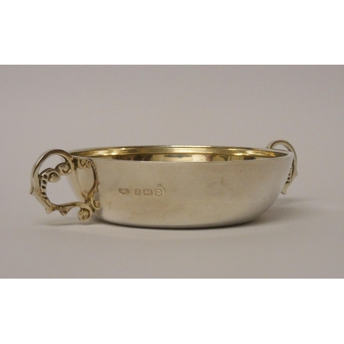 513 - A silver porringer, of plain form, Birmingham 1949. 12 cms across 2.75troy oz.